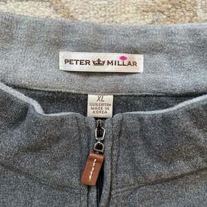 Peter Millar Men's XL 100% Cotton 1/4 Zip Pullover Sweater Gray